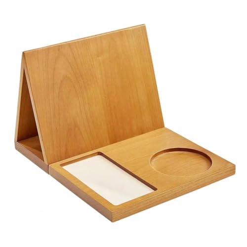 MQODLFP Buchhalter aus Holz, dreieckig, Tischplatte, Kaffee-, Tee-Ständer für Buchliebhaber, Schlafzimmer, Tischdekoration von MQODLFP