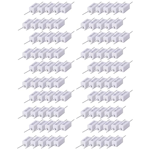 MQODLFP Drahtgewickelte Keramik-Zement-Widerstände, 100 Ohm, 5 W, 5 %, 100 Stück von MQODLFP