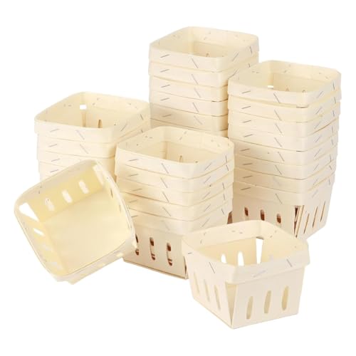 MQODLFP Kleiner Beerenkorb aus Holz, quadratisch, belüfteter Mini-Korb, Produce Basket Bulk Storage Containers MQODLFP Kleiner Beerenkorb aus Holz, quadratisch, belüfteter Mini-Korb, Produce Basket Bulk Storage Containers von MQODLFP