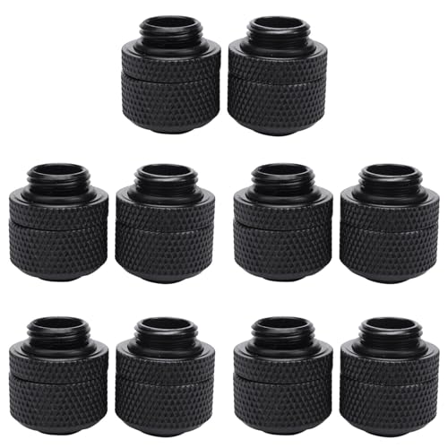 MQODLFP Wasserkühlungsarmaturen, G1/4 Außengewinde, Pagode für 9,5 x 12,7 mm, weiches Rohr, Computer-Kühlsystem-Anschluss, schwarz, 10 Stück von MQODLFP