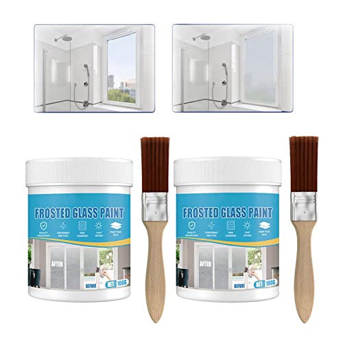 MQSHUHENMY Door and Window Shading Frosted Glass Paint, Frosted Glass Spray Paint, Frost Spray Paint for Glass, Frosted Glass Paint Door Window Shading Frosted Glass Paint Matte Hazy Frost (2Pcs) von MQSHUHENMY