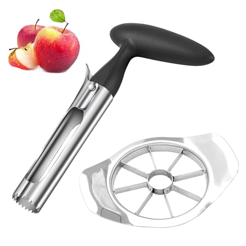 Apfelschneider & Entkerner Set, Edelstahl Apfelschneider, Apfelentkerner Entferner Langlebige Fruchtentkerner Apfelschneider Obstschneider mit 8 Klingen für Küche Zuhause und Spülmaschine Apfelschneider & Entkerner Set, Edelstahl Apfelschneider, Apfelentkerner Entferner Langlebige Fruchtentkerner Apfelschneider Obstschneider mit 8 Klingen für Küche Zuhause und Spülmaschine von MQWDGJ