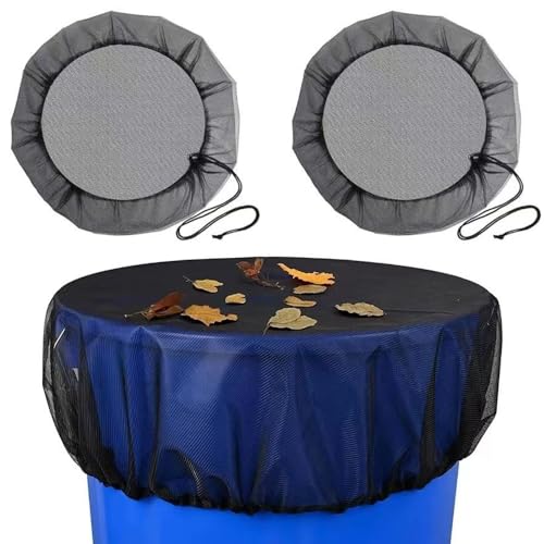 Regentonnen Netz, 2 Stück Regentonne Abdeckung, 85cm Deckel Regentonne mit Gummizug Verstellbares Regentonne Abdeckung für Regentonne Schutzabdeckung Schutz vor Laub Stechmücken von MQWDGJ