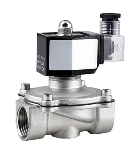 24 V DC 220 V AC DN15-50 1/2 Zoll 3/4 Zoll 1 Zoll – 5,1 cm Innengewinde Außen-Magnetventil 304 Edelstahl Wasser Gas Öl MQXFCZUX (wasserdicht DN50,24 V) von MQXFCZUX