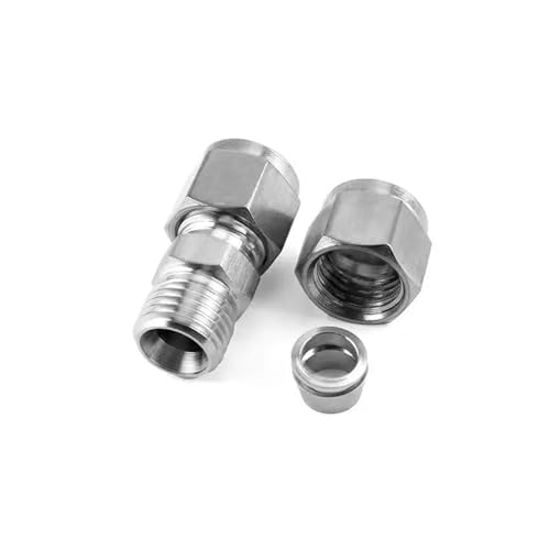 MQXFCZUX 1/8 Zoll, 1/4 Zoll, 3/8 Zoll, 1/2 Zoll, 3/4/6/8/10/12/14/16/18/20/25/30 mm, OD, Doppelkupplung, Kompression, Union Connector Edelstahl 304 (20 mm) von MQXFCZUX