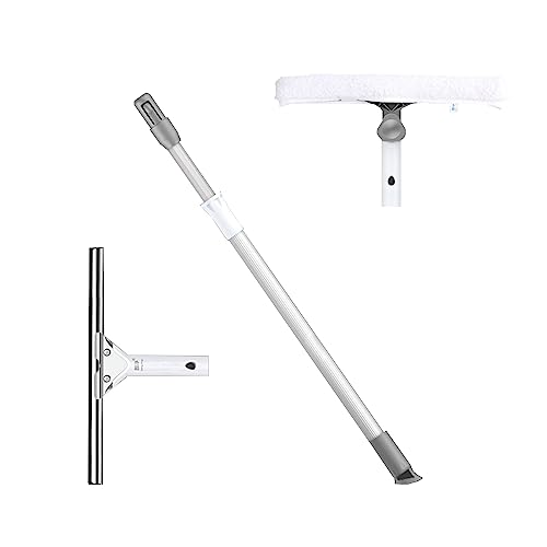 2m Aluminiumlegierung Teleskop Fensterputzer Profi Set mit 35 cm Gummilippe,Fensterwischer für Abziehen streifenfreies, ideal für die Dusche，Glas, Fliesen von MQZHUK