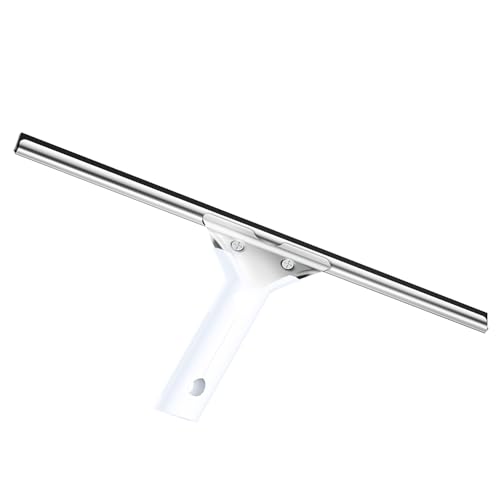 Duschabzieher Edelstahl, Wasserabzieher Wischbreite 25 cm-45 cm, Glaswischer Extra langlebiger Ohne Bohren für Glas-Reinigung Wasserschaum Fliesen Badezimmer Spiegel Boden 45 cm/17.7 in von MQZHUK