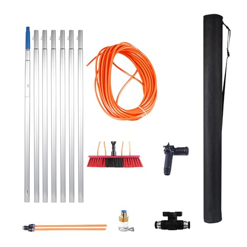 MQZHUK Besen mit Wasseranschluss inkl, 3-12m Teleskopstiel - Wasserbesen 35cm - Hochdruckreiniger kompatibel mit herkömmlichen Gartenschläuchen - Fensterreiniger für Sonnenkollektoren 7m MQZHUK Besen mit Wasseranschluss inkl, 3-12m Teleskopstiel - Wasserbesen 35cm - Hochdruckreiniger kompatibel mit herkömmlichen Gartenschläuchen - Fensterreiniger für Sonnenkollektoren 7m von MQZHUK