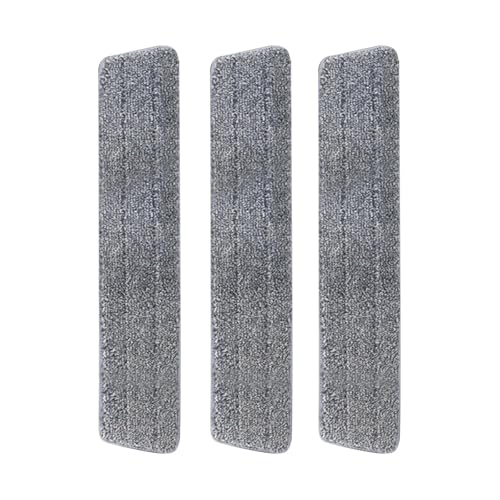 Mikrofaser Ersatz Mopp Pads 3 Stück,Wiederverwendbares Wischpad,Maschinenwaschbar,für Zuhause, Büro, Hartholz, Marmor, Fliesen(grau, Breite von 10cm) (60cm) von MQZHUK