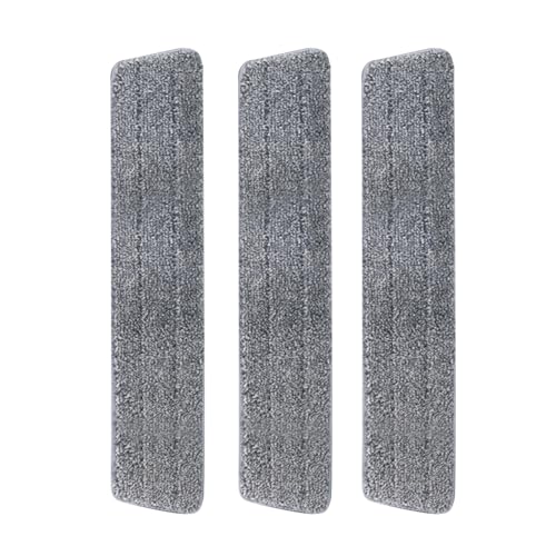 Mop Pads,3 Stück Mop Microfaser Reinigung Pads,Wischmopps Waschbar,für Holzböden, Fliesen, Marmor, Lackierte Oberflächen (Grau,Breite von 10cm) (60cm) von MQZHUK