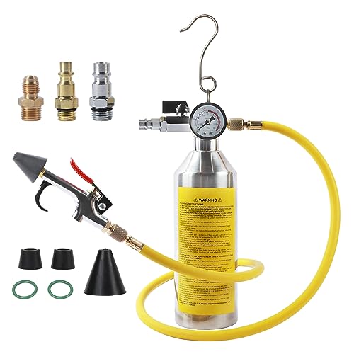 MRCARTOOL AC Flush Kit, Auto-Klimaanlagensystem Flush Kanister Kit KFZ A/C Klimaanlage System Flushing Tool Set mit Manometer und 1M Schlauch, HVAC Flush Kit für Auto von MRCARTOOL