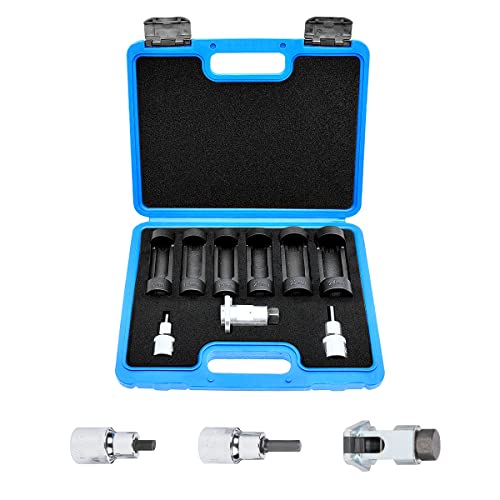 MRCARTOOL Steckschlüssel-Einsatz-Satz Federbeinmuttern-Einsatz Schlüssel-Einsatz 16mm 18mm 19mm 21mm 22mm 24mm mit 12 Punkt Stoßdämpfer-Werkzeugsatz 1/2" Spreizer-Werkzeuge von MRCARTOOL
