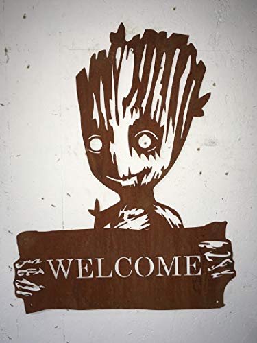 MR-Metalldesign Gartenschild Baby Groot Welcome Edelrost von MR-Metalldesign