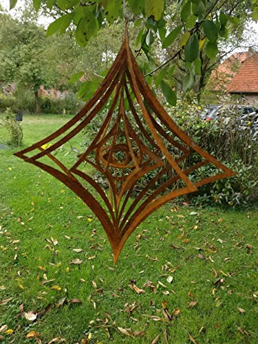 MR-Metalldesign Windspiel Raute 30 cm Edelrost von MR-Metalldesign