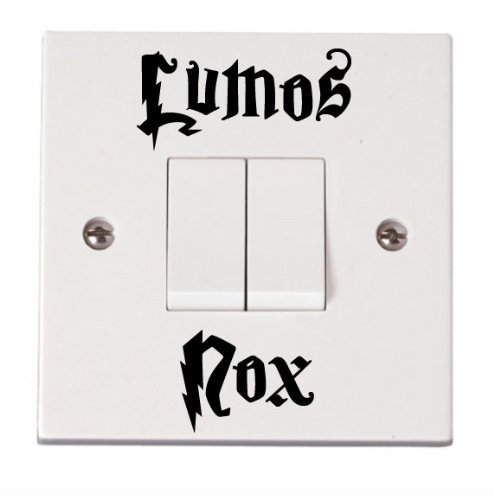'Lumos Nox On & Off' funny light switch decal graphic sticker (BLACK) by Vinylworld von MR WHEEL TRIMS