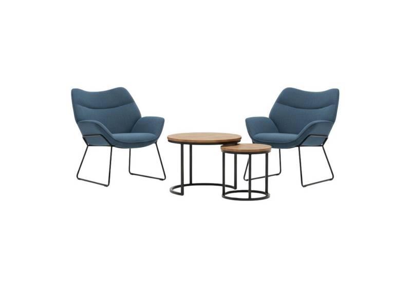 MR.DEKO Essgruppe Indoormöbelset Sessel Aliano blau & Beistelltisch Fermo 2er Set MR.DEKO Essgruppe Indoormöbelset Sessel Aliano blau & Beistelltisch Fermo 2er Set von MR.DEKO