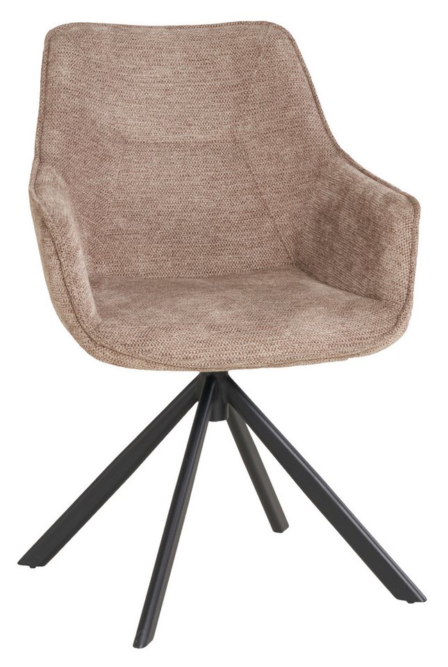 MR.DEKO Esszimmersessel Esszimmerstuhl drehbar San Carlo Stuhl mit Armlehne & Polsterung (Einzelnd oder als Set), Polsterstuhl mit 360° Drehfunktion – ideal für Küche, Büro, Esszimmer von MR.DEKO