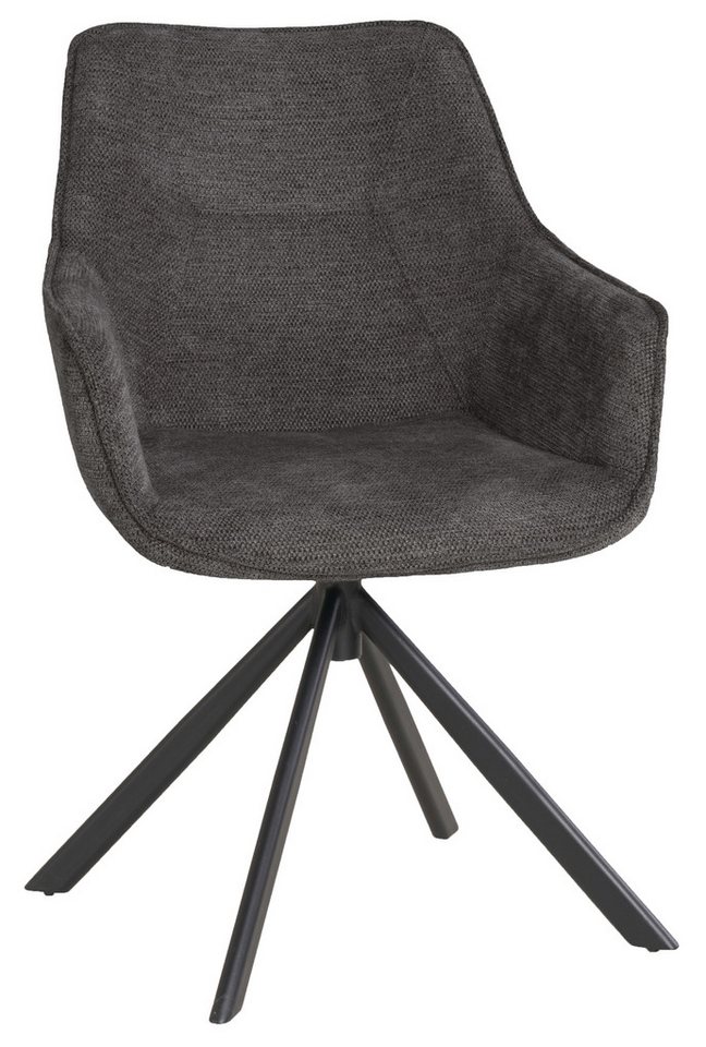 MR.DEKO Esszimmersessel Esszimmerstuhl drehbar San Carlo Stuhl mit Armlehne & Polsterung (Einzelnd oder als Set), Polsterstuhl mit 360° Drehfunktion – ideal für Küche, Büro, Esszimmer von MR.DEKO