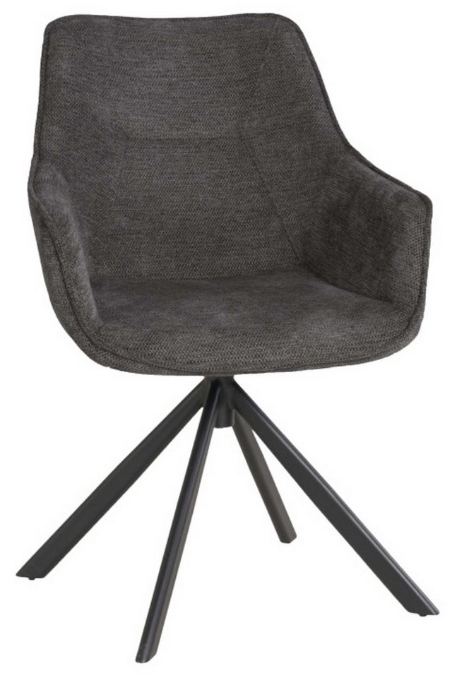 MR.DEKO Esszimmersessel Esszimmerstuhl drehbar San Carlo Stuhl mit Armlehne & Polsterung (Einzelnd oder als Set), Polsterstuhl mit 360° Drehfunktion – ideal für Küche, Büro, Esszimmer von MR.DEKO