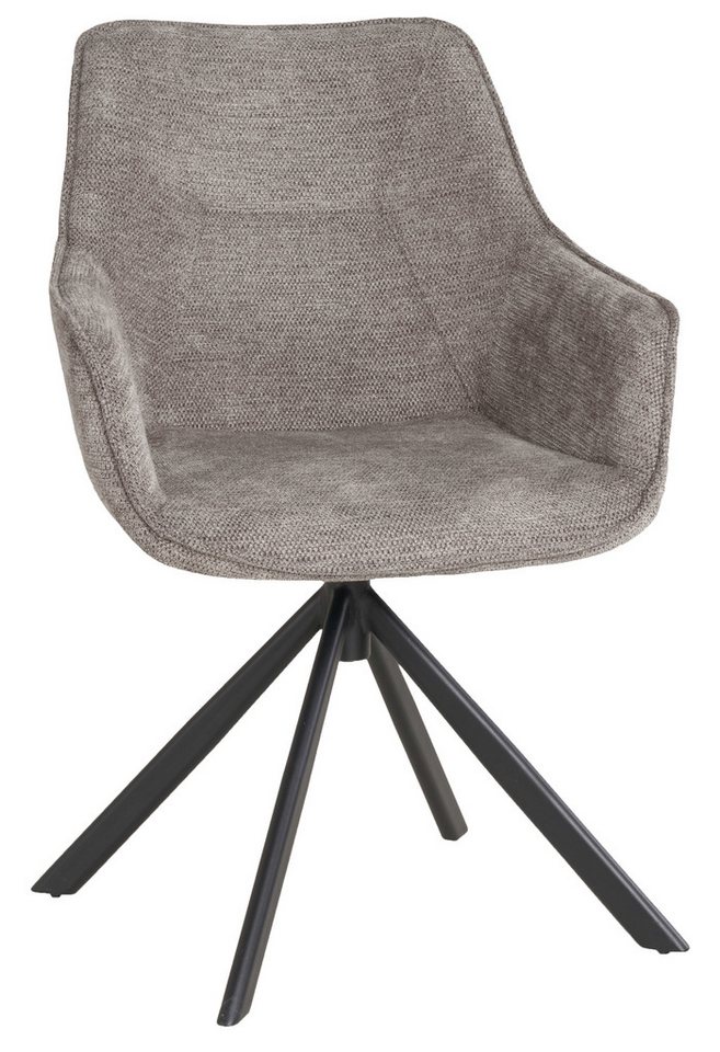 MR.DEKO Esszimmersessel Esszimmerstuhl drehbar San Carlo Stuhl mit Armlehne & Polsterung (Einzelnd oder als Set), Polsterstuhl mit 360° Drehfunktion – ideal für Küche, Büro, Esszimmer von MR.DEKO