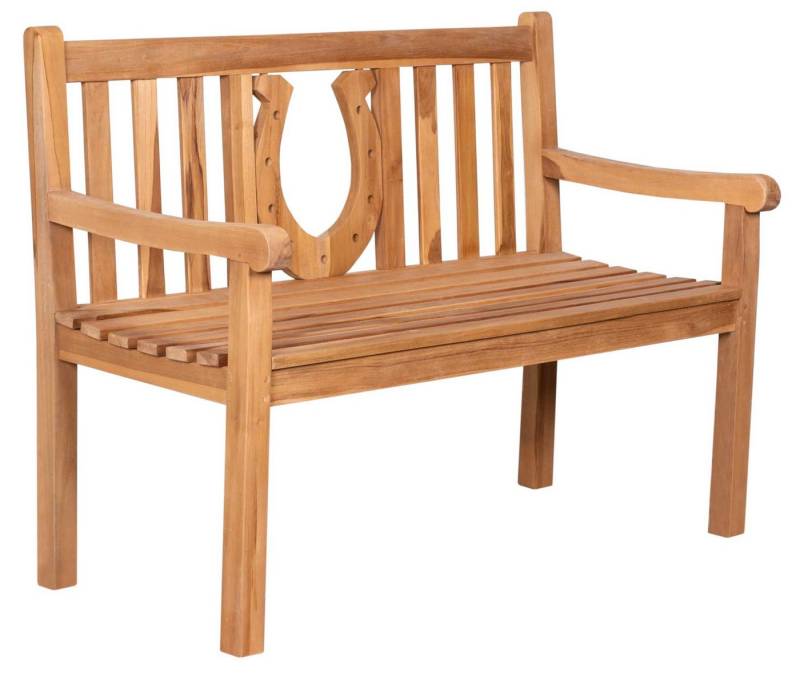 MR.DEKO Gartenbank Hufeisen Teak 120 cm von MR.DEKO