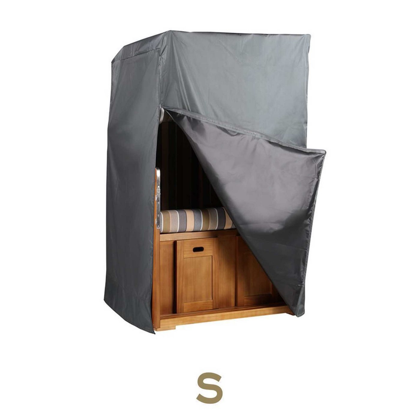 MR.DEKO Strandkorb-Schutzhülle Aero Protect Größe S Dunkelgrau von MR.DEKO