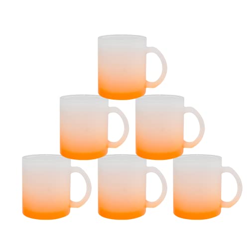 MR.R 11oz Sublimatio Farbbecher aus Glas Sublimation Tasse 6 Stück (Orange) von MR.R