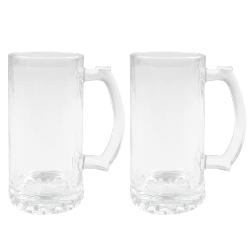 MR.R 16 Unzen Sublimationsrohlinge, Glas, klar, transparent, Becher, Kaffeetassen mit Griff für die Übertragung von Wärme-Thermobeschichtungen (2 Stück) von MR.R