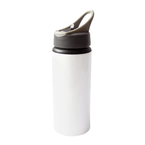 MR.R Sublimationsrohlinge, weiß, Sport-Aluminiumflasche, tragbar, grau, Laptop-Deckel, 600 ml, für Thermopressen-Transferdruck von Tassen von MR.R