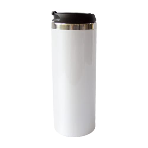 MR.R Sublimationsrohlinge 15oz Becher mit Deckel, Edelstahl doppelwandig vakuumisoliert Reise-Wasserflasche, gerader Becher, langlebige, pulverbeschichtete Kaffeetasse 450 ml von MR.R