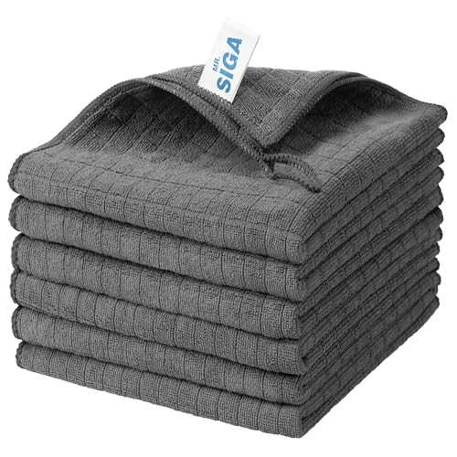 MR.SIGA Mikrofaser Reinigungstuch, Lappen, Putztücher Fenster Tücher Mikrofasertücher Geschirrtücher,6er-Pack, Größe: 35 x 40 cm von MR.SIGA