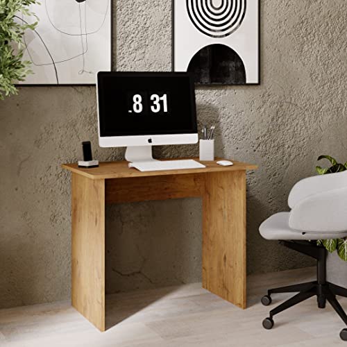 MRBLS_HOME Schreibtisch - minimalistisches Design & robuste Qualität – Bürotisch Computertisch Arbeitstisch Laptop-Tisch – für Büro Arbeitszimmer Homeoffice (Retro Eiche) - 90 x 75 x 50 cm (B/H/T) von MRBLS_HOME