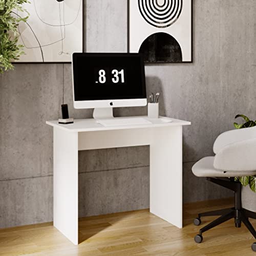 MRBLS_HOME Schreibtisch - minimalistisches Design & robuste Qualität – Bürotisch Computertisch Arbeitstisch Laptop-Tisch – für Büro Arbeitszimmer Homeoffice (Weiß Matt) - 90 x 75 x 50 cm (B/H/T) von MRBLS_HOME