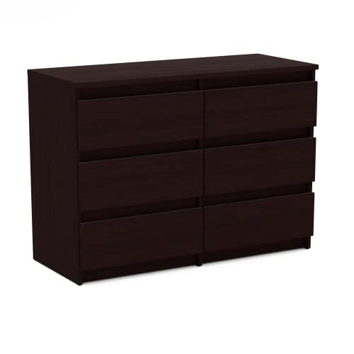 MRBLS Kommode mit 6 Schubladen Sideboard Schubladenschrank Kleiderschrank Modern Möbel mit Schubladen für Ihr Schlafzimmer (Wenge) – 100 x 70 x 30 cm (B/H/T) von MRBLS_HOME