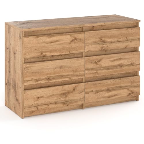 MRBLS Kommode mit 6 Schubladen Sideboard Schubladenschrank Kleiderschrank Modern Möbel mit Schubladen für Ihr Schlafzimmer (Wotan) – 100 x 71.5 x 33.5 cm (B/H/T) von MRBLS_HOME