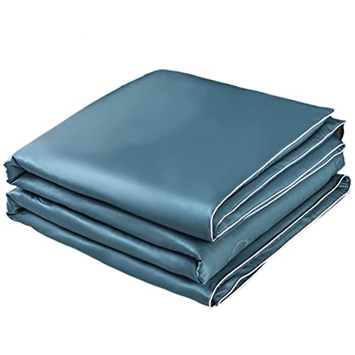 MRBRON Sommer-Steppdecke Waschbare Microfaser Eisseide Summer Air Conditioning Comforter Quilt Leichte und atmungsaktive Decke (Blau,100x150cm) von MRBRON