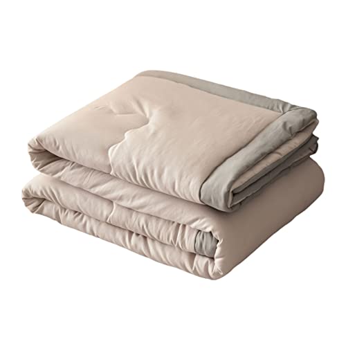 MRBRON Tagesdecke Sommer Einfarbig Steppdecke Bettüberwurf für Doppelbett Mikrofaser-Polyester Leichte & Dünne Steppdecke (Beige,200 x 230 cm) von MRBRON