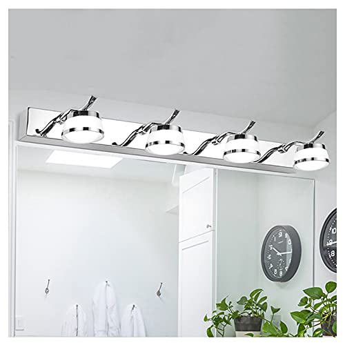 MRBVAOXVD Bad Spiegelpen Einfache 62Cm Spiegel Frontleuchten, Europäischer Stil Edelstaacryl Home Hotel Bad Wasserdicht Nebel Umkleidetisch Wandbild 4 Köpfe Led-Lamwandleuchte/Weißes Licht von MRBVAOXVD