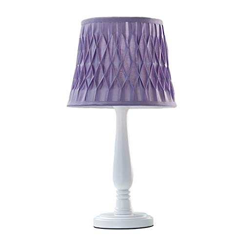 MRBVAOXVD Schreibtischlampen, Leselamschreibtischlamkind Tischlamkinderzimmer Schlafzimmerlamholzlampost Handgefertigter Stoff Tischlampe/Lila-A von MRBVAOXVD