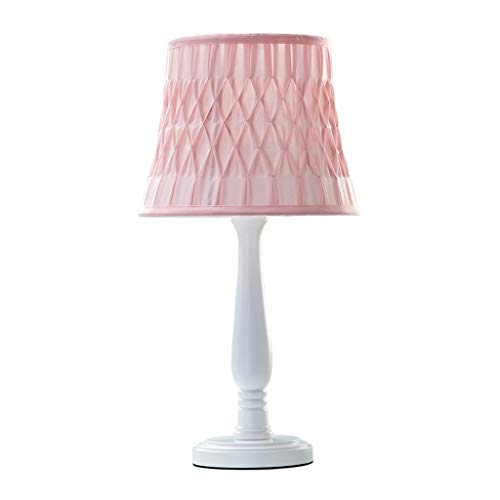 MRBVAOXVD Schreibtischlampen, Leselamschreibtischlamkind Tischlamkinderzimmer Schlafzimmerlamholzlampost Handgefertigter Stoff Tischlampe/Pink-A von MRBVAOXVD