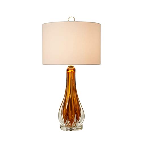 MRBVAOXVD Tischlamhigh-End-Schreibtischlampe, Café Western Restaurant Esstisch Dekoration Glas Schreibtischlame27 Taste Steueruh: 68Cm Schreibtischlamblaue Gelbe Leselampe/Gelb/35 * 68Cm von MRBVAOXVD