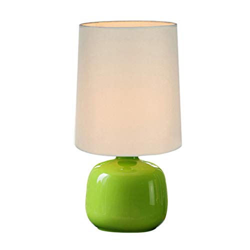MRBVAOXVD Tischlamindoor Glas Schreibtischlampe, Schlafzimmer Bettseite Dekoschreibtischlamtuchpenschirm Schreibtischlamdruckknopf Schalter Leselampe/Weiß, Grün von MRBVAOXVD