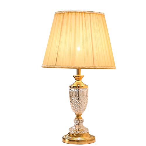 MRBVAOXVD Tischlamkristall Schreibtischlampe, Pink Beige Pliziertepenschirm Schreibtischlamschlafzimmer Nachttisch Zuhause Nachtlicht Energiesparlamleselampe/B/33 * 59Cm von MRBVAOXVD