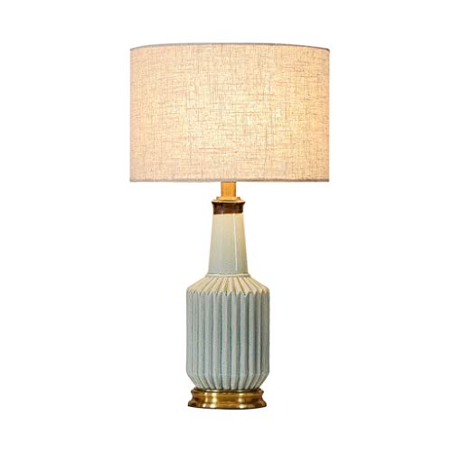 MRBVAOXVD Tischlamnachtlamschreibtischlampe, Bump Crack Keramik Leinenpenschirm Schreibtischlame27 Energiesparende Augenschutz Nachtlicht Bar Blumenladen Dekolichter Leselampe/30 * 53Cm von MRBVAOXVD