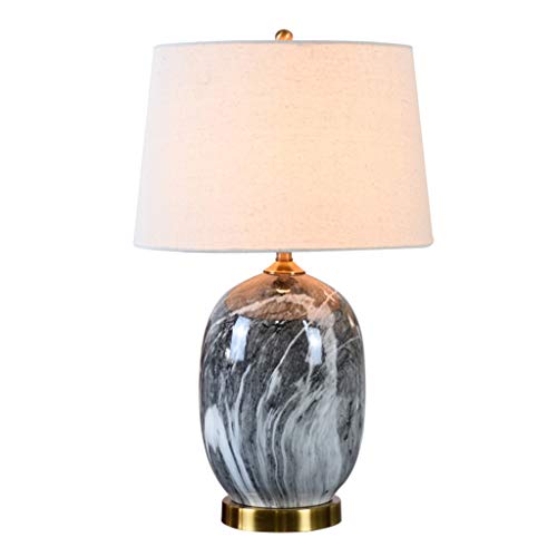 MRBVAOXVD Tischlamretro Schreibtischlampe, Keramik Schlafzimmer Nachtlamimitation Marmor Dekoration Dekoration Wohnzimmer Schreibtischlamleselampe von MRBVAOXVD