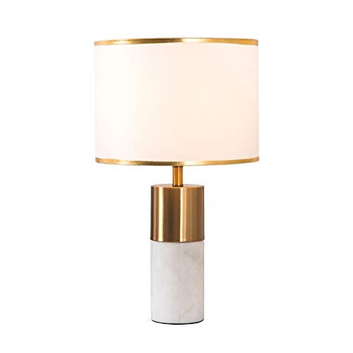 MRBVAOXVD Tischlamschlafzimmer Schreibtischlampe, Weißer Stoffpenschirm/Marmor Basis Schreibtischlamnordische Dekoschreibtischlameincafé Wohnzimmer Schreibtischlamleselampe von MRBVAOXVD