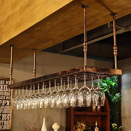 MRBVAOXVD Weinregale, Metall-Weinglasregal – Bar-Weinflaschenhalter – Hängender Kelchregal – Hängender Weinflaschenhalter – Weinregal – Eisenkunst – Verstellbarerkoparm Dfvv/Kupfer/80 * 35 cm von MRBVAOXVD