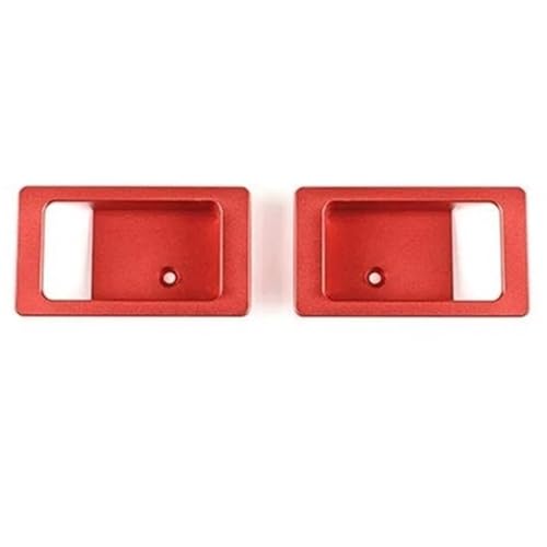 MRBVHGPKUT Autotürgriff Für Für Defender 90 110 130 2004-2018 Aluminiumlegierung Auto Tür Innentür Schüssel Griff Dekoration(Style B Red 2 pcs) von MRBVHGPKUT