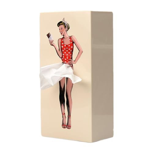 MRDEER Fliegender Rock Tissue Box - Kreative Taschentuchbox Mit Puffy Rock, Personalisierter Mädchen Taschentuchspender, Kosmetiktücher Box (Beige) von MRDEER