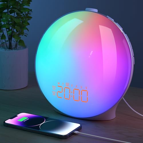 MRDEER Lichtwecker, Tageslichtwecker, Sonnenaufgang Sonnenuntergang Simulation Wake Up Light, mit 18 Farblicht, 20 Helligkeit, Schlummerfunktion, 7 Natürlichen Klängen und UKW-Radio MRDEER Lichtwecker, Tageslichtwecker, Sonnenaufgang Sonnenuntergang Simulation Wake Up Light, mit 18 Farblicht, 20 Helligkeit, Schlummerfunktion, 7 Natürlichen Klängen und UKW-Radio von MRDEER